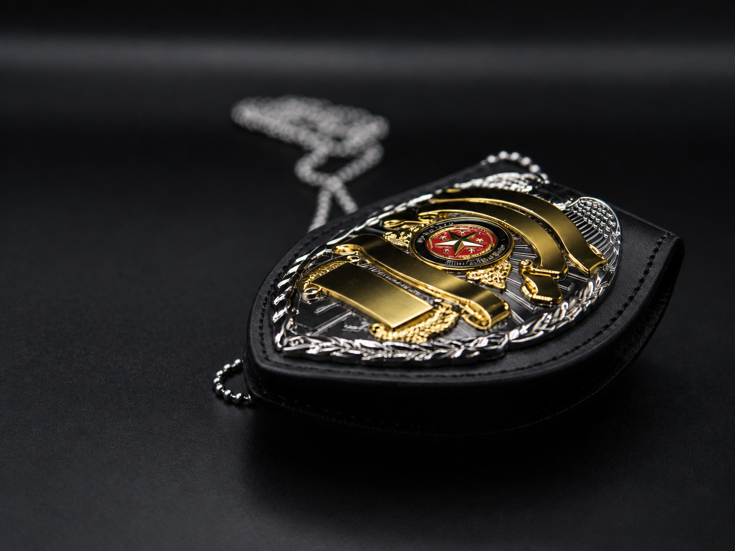Custom Police Badge 4 angled view